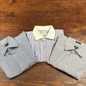 3 Men's 16 32/33 Dress shirts Multi-Striped excellent condition